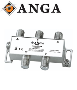 ANGA PS04 Διακλαδωτής TV-SAT 4 εξόδων (5 - 2400 MHz) με φις F και dc pass