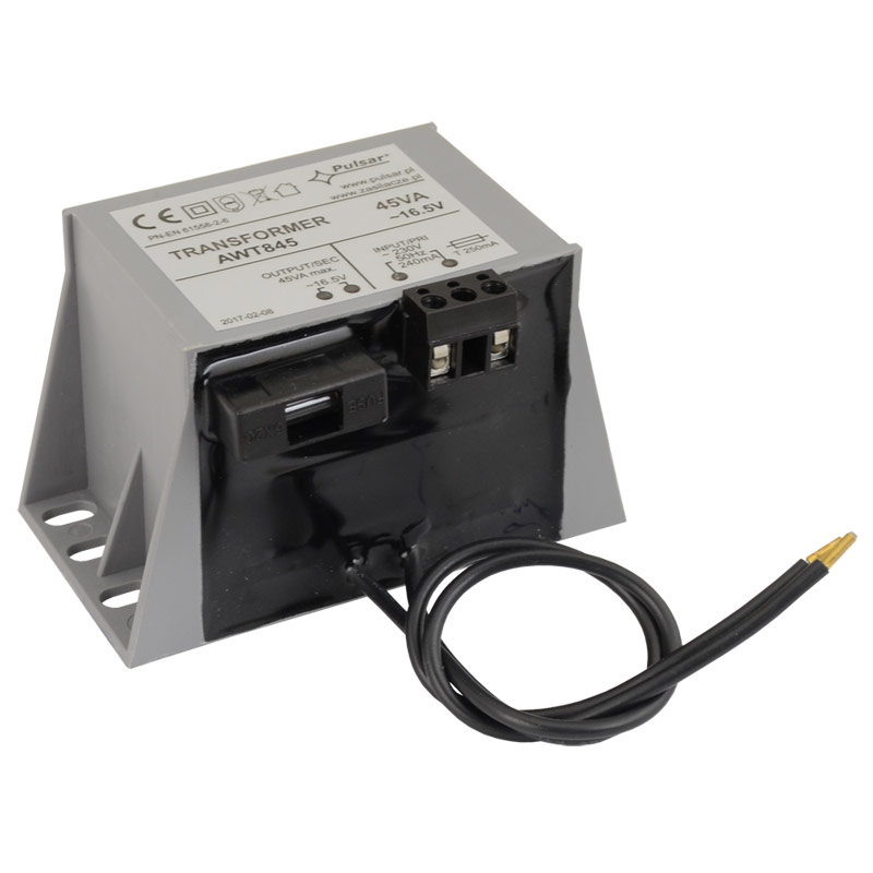 PULSAR AWT845 (v. 1.0) Μετασχηματιστής 16.5VAC 2.7A 45VA με ασφαλειοθήκη για κέντρα συναγερμού