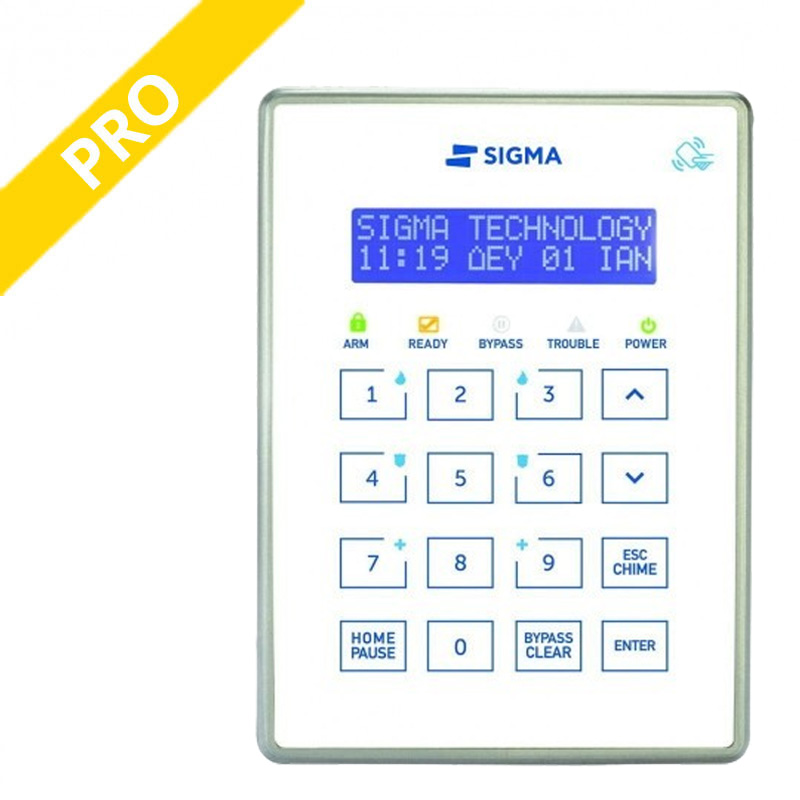 Sigma AEOLUS KP/W Πληκτρολόγιο αφής LCD 16 πλήκτρων για τον πίνακα AEOLUS (Λευκό)