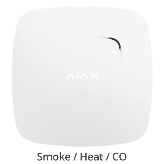 Ajax FIRE PROTECT PLUS WHITE - Ασύρματος Ανιχνευτής Καπνού, Θερμοκρασίας και CO με ενσωματωμένη σειρήνα, 8219.16.WH1, 0856963007248