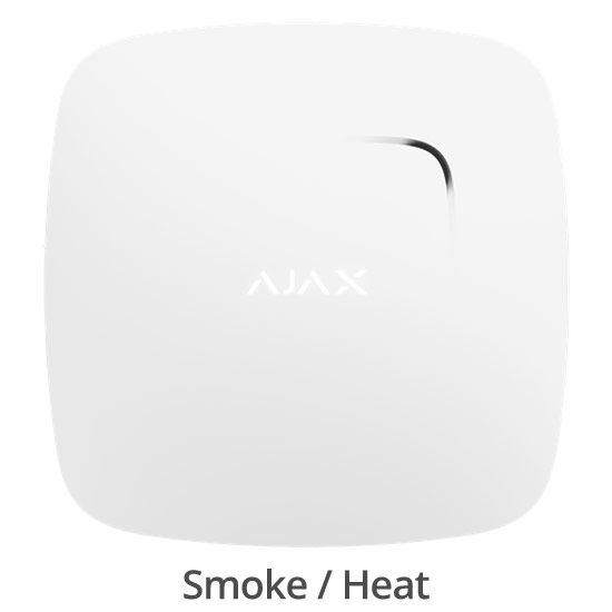 Ajax FIRE PROTECT WHITE - Ασύρματος Ανιχνευτής Καπνού κ Θερμοκρασίας με ενσωματωμένη σειρήνα