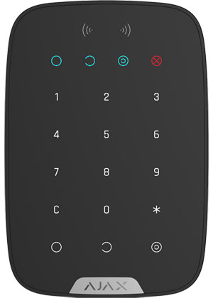 Ajax KEYPAD PLUS BLACK - Ασύρματο Πληκτρολόγιο Αφής με ενσωματωμένο Proximity Reader (ΜΑΥΡΟ)