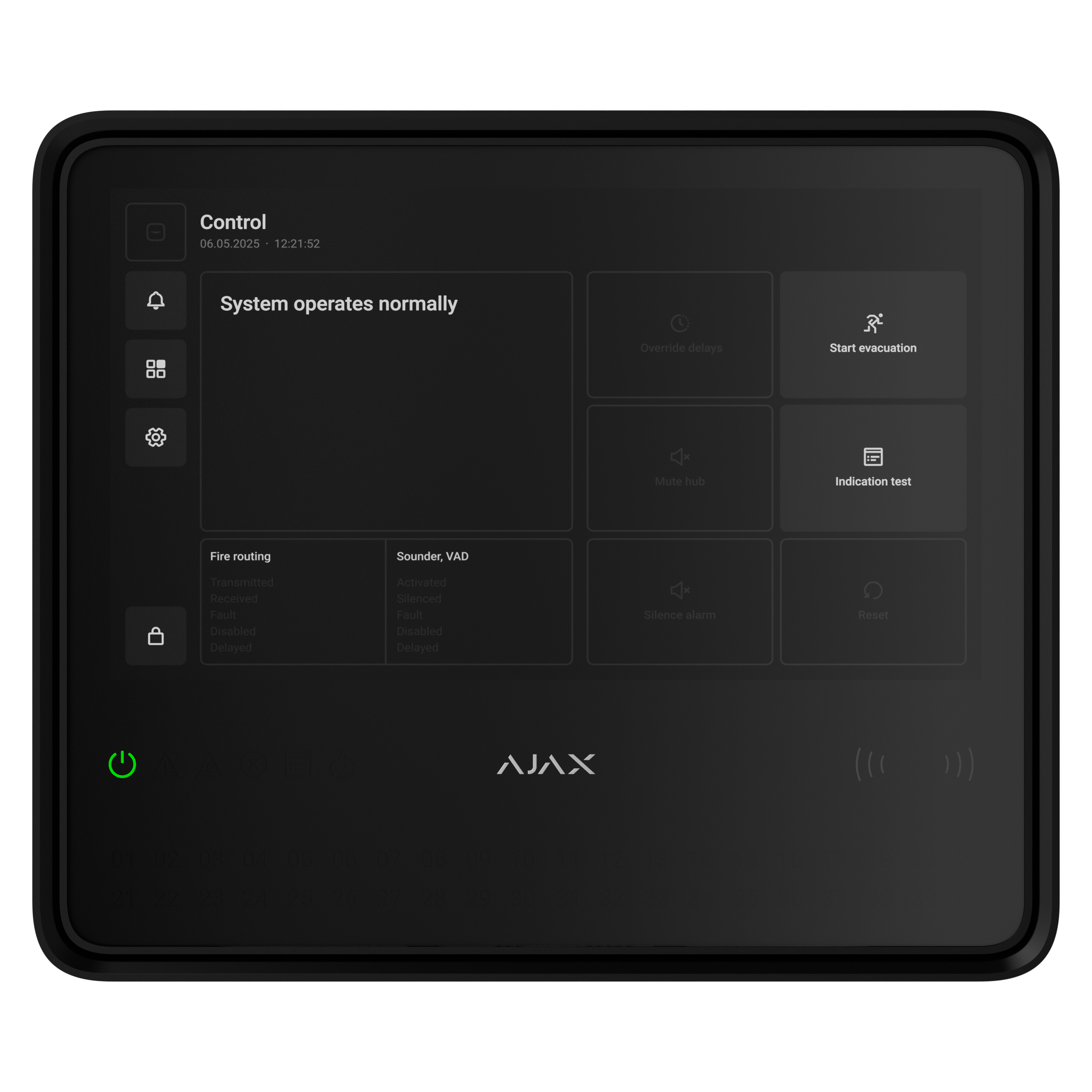 AJAX EN54 FIRE HUB BLACK - Κεντρική μονάδα Ασύρματης Πυρανίχνευσης με πιστοποίηση EN 54, σε μαύρο χρώμα