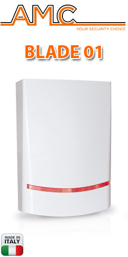 AMC BLADE 01 RED Aυτόνομη αυτοπροστατευόμενη σειρήνα με διάφανο LED φλας Κόκκινου χρώματος 100dB/1m