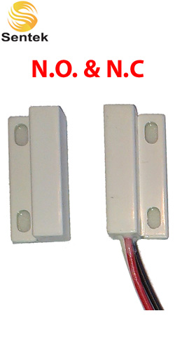 Sentek BS-2012C (ΛΕΥΚΗ) Βιδωτή και Αυτοκόλλητη μαγνητική επαφή NO & NC με 3 καλώδια
