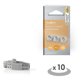 NEDIS CCBW89355GY Βύσματα RJ45 UTP CAT6 με καπάκια σετ 10τμχ