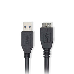 NEDIS CCGL61500BK05 Καλώδιo USB 3.2 Gen 1x1 A αρσ. - USB micro B αρσ. 0.5m 