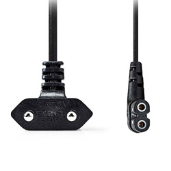 NEDIS CEGL11055BK20 Καλώδιο Τροφοδοσίας Οχταράκι Υπό Γωνία 2m σε Μαύρο Χρώμα