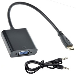 Omnitron CHV-02A Μετατροπέας σήματος mini HDMI αρσενικό σε VGA θηλυκό με ήχο