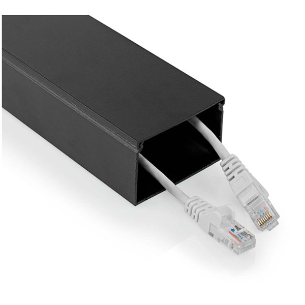 NEDIS CMDT6040BK110 Αλουμινένιο Κανάλι Καλωδίων Κλειστού Τύπου 60x40x1100mm σε Μαύρο    