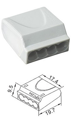 JiNH CMK-254 Κλέμα Ταχυσύνδεσμος 4 ΜΟΝΟΚΛΩΝΩΝ Αγωγών 0,75~2.5mm