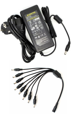 CP1205-5A-8Way Switching Παλμοτροφοδοτικό για κάμερες 12V 5A με καλώδιο 1 σε 8