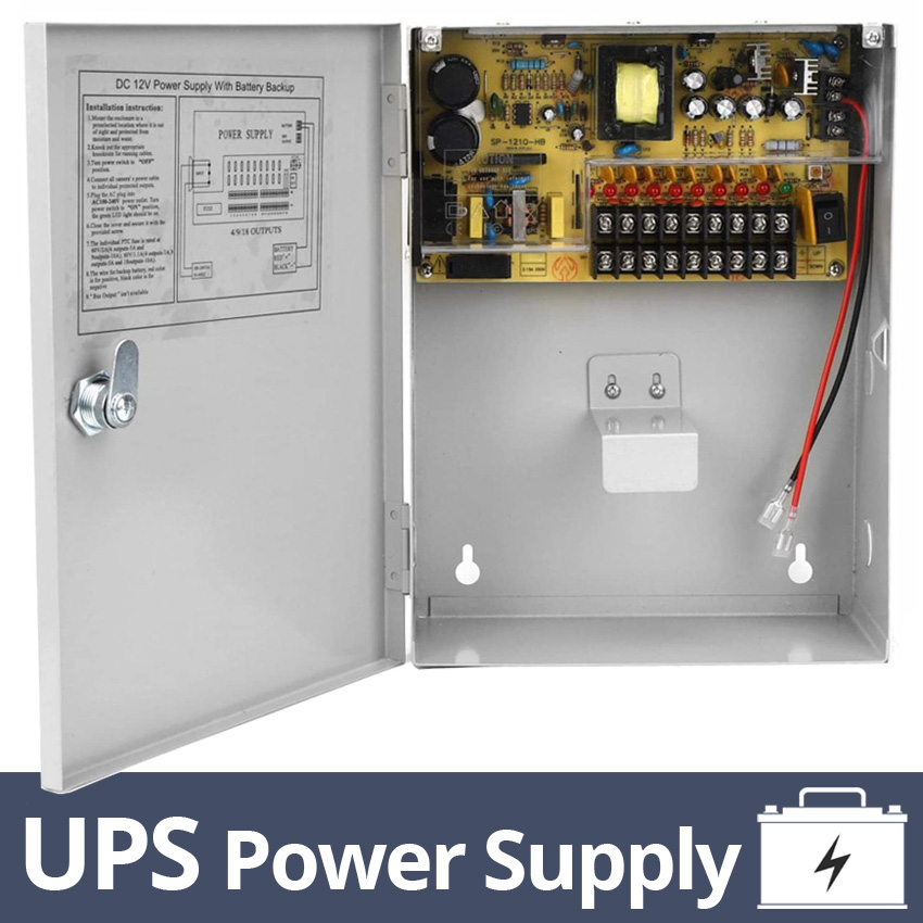 ANGA CP1209-5A-9-B Τροφοδοτικό UPS 12VDC 5A, 9 Εξόδων, με θέση μπαταρίας 12V 7Ah