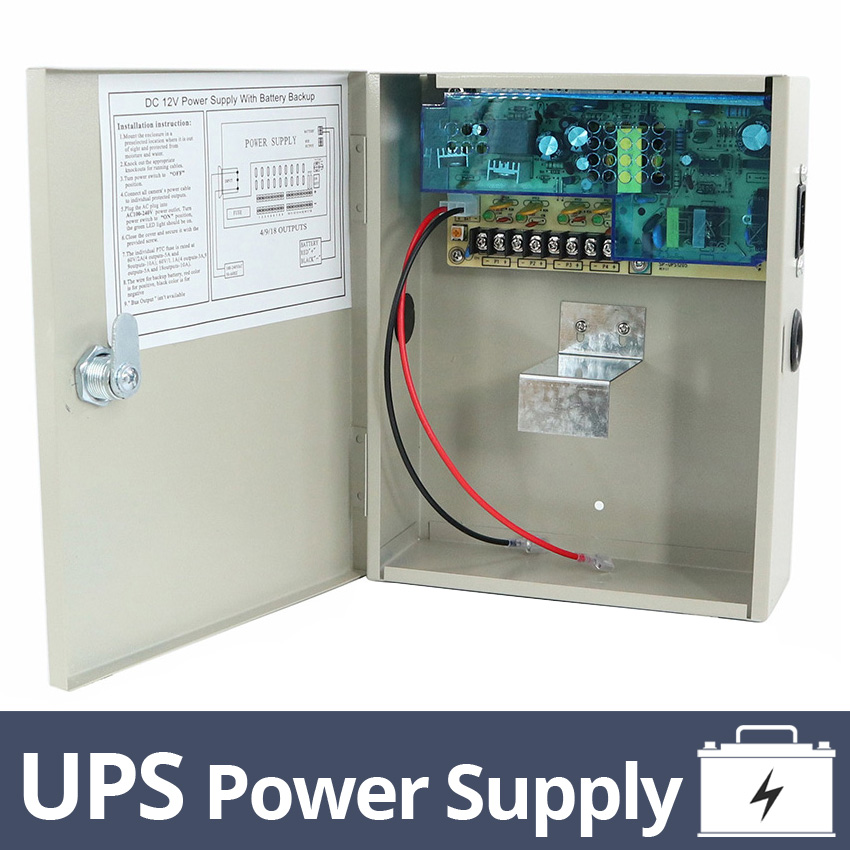ANGA CP1209-5A-4-B Τροφοδοτικό UPS 12VDC 5A, 4 Εξόδων, με θέση μπαταρίας 12V 7Ah