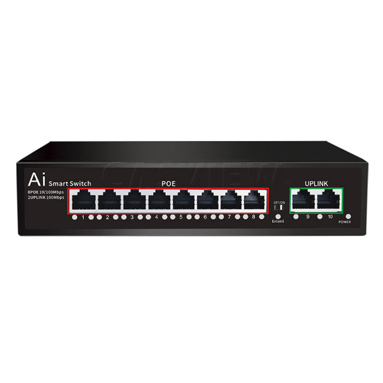 ANGA CPE-5082B 8 Ports Unmanaged PoE Switch 802.3af/802.3at Dual Uplink 120Watts