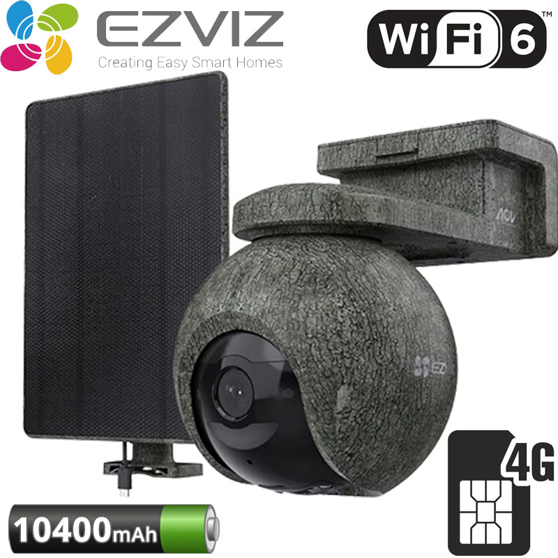 EZVIZ EB8 Pro Ranger Kit Αυτόνομη Κάμερα Μπαταρίας Pan-Tilt 4K 8MP Camouflage με 4G LTE, Wi-Fi 6 & Φωτοβολταϊκό Πάνελ 8W