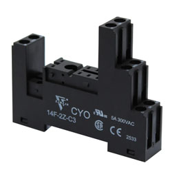 CSR-S50F3 (14F-2Z-C3) CYO – Βάση Ράγας DIN 2 Επαφών για Mini Relay Μαύρη 12A 300VAC