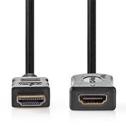 NEDIS CVGL34090BK20 Καλώδιο προέκτασης High speed HDMI αρσ. - HDMI θηλ. με επίχρυσες επαφές 2m.