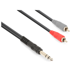 VONYX CX328-1 Καλώδιο Jack 6.3mm STEREO αρσενικό σε 2 x RCA αρσενικά 1.5m 177.760