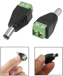 AA-008 Βύσμα τροφοδοσίας αρσενικό 2.1mm με κλέμες