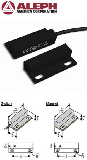 Aleph DC-1561 Black (ΜΑΥΡΗ) - Βιδωτή κ Αυτοκόλλητη μικρή μαγνητική επαφή σε μαύρο χρώμα DC-1561BL