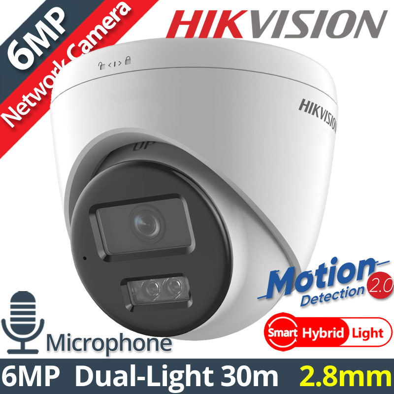 HIKVISION DS-2CD1363G2-LIU 2.8mm Ενσύρματη IP κάμερα 6Mpixels, Smart-Hybrid Light 30m, Motion Detection 2.0, Poe, Μικρόφωνο