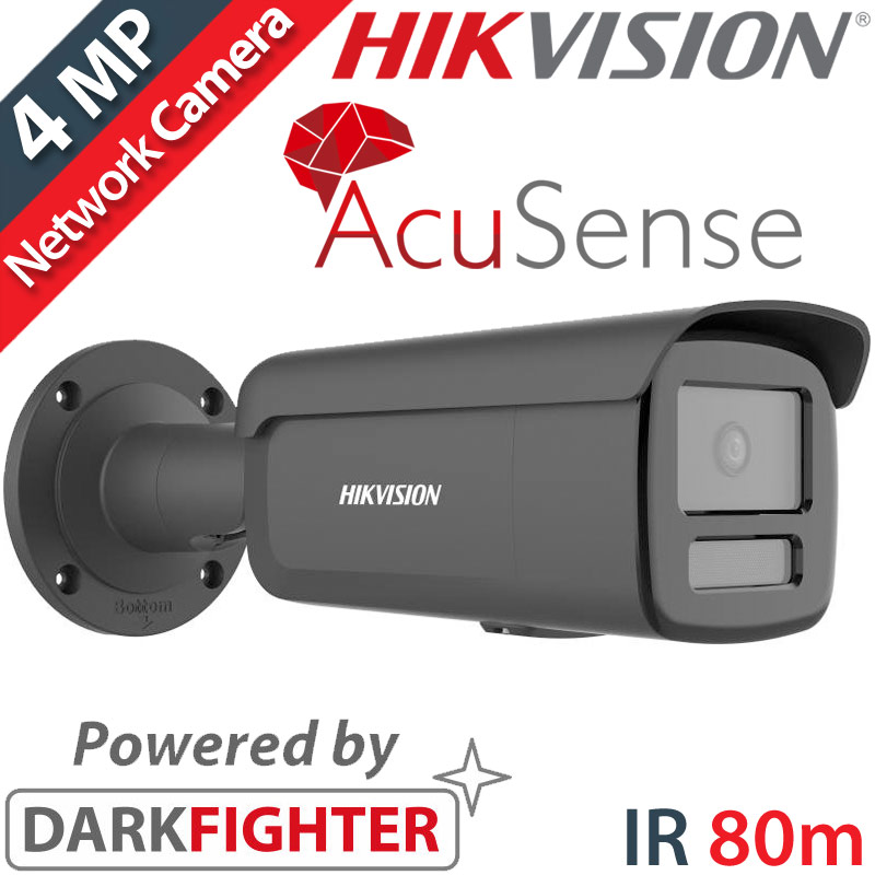 HIKVISION DS-2CD2T46G2H-2I(2.8mm)(eF) BLACK - Ενσύρματη AcuSense IP Κάμερα 4MPixels IR 60m, DarkFighter, H265+ IP67