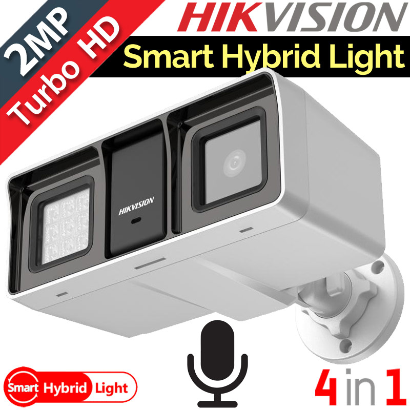 HIKVISION DS-2CE18D0T-LFS 2.8mm Κάμερα Bullet 2Mpixels, Smart Hybrid Light, Μικρόφωνο, IP67, TVI/AHD/CVI/CVBS