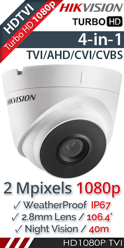 Hikvision DS-2CE56D0T-IT3F(C) 2.8mm TURBOHD κάμερα 2Mpixels 1080p IP67 40m EXIR 2.0