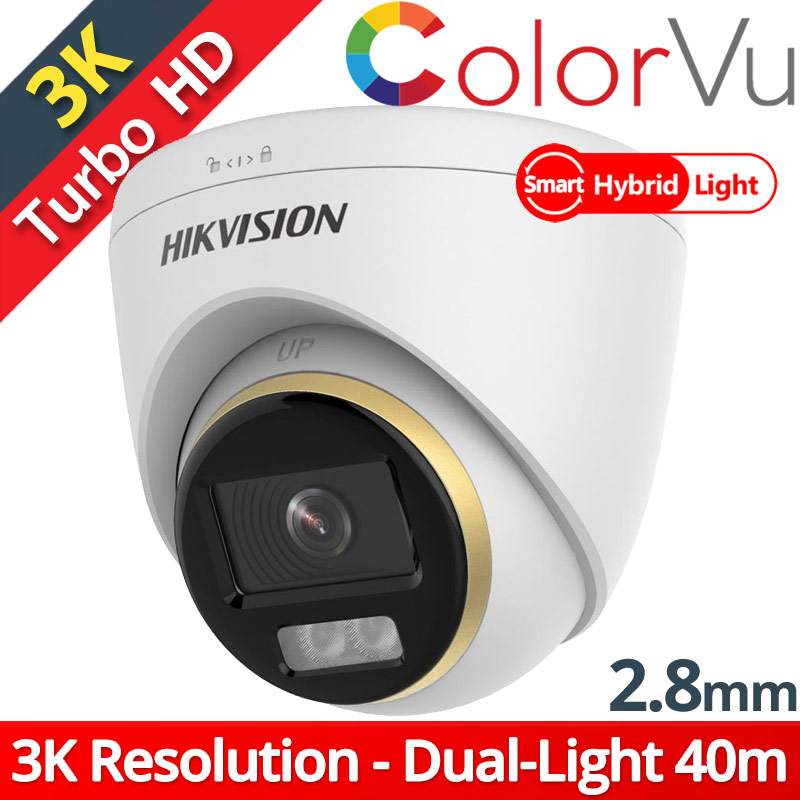 Hikvision DS-2CE72KF3T-LE 2.8mm 3K 5Mpixels ColorVu, Smart-Hybrid Light 40m, WDR 130dB, IP67