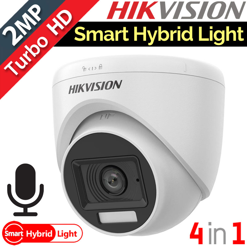 HIKVISION DS-2CE76D0T-LPFS 2.8mm Κάμερα Οροφής 2Mpixels Smart Hybrid Light, Μικρόφωνο, Εσωτερικού Χώρου (Πλαστικό κέλυφος) 