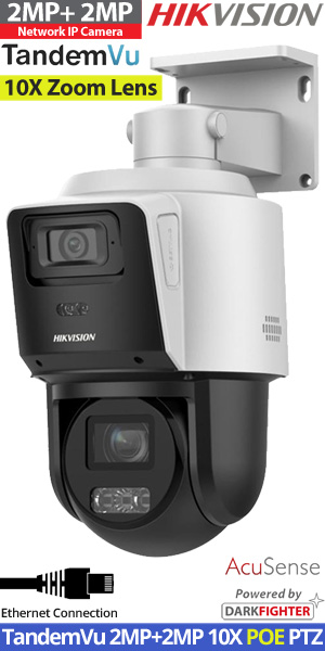 HIKVISION DS-2SE3C210MWG-E/12 2.8mm TandemVu Διπλή Ενσύρματη PTZ IP κάμερα 2MP+2MP, 10X Optical Zoom