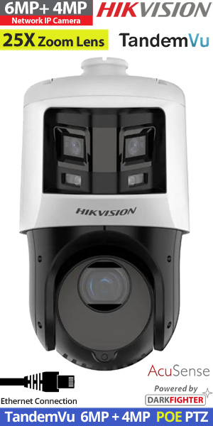 HIKVISION DS-2SE4C425MWG-E/26(F0) TandemVu Διπλή Ενσύρματη PTZ IP κάμερα 6MP+4MP, 25X Optical Zoom