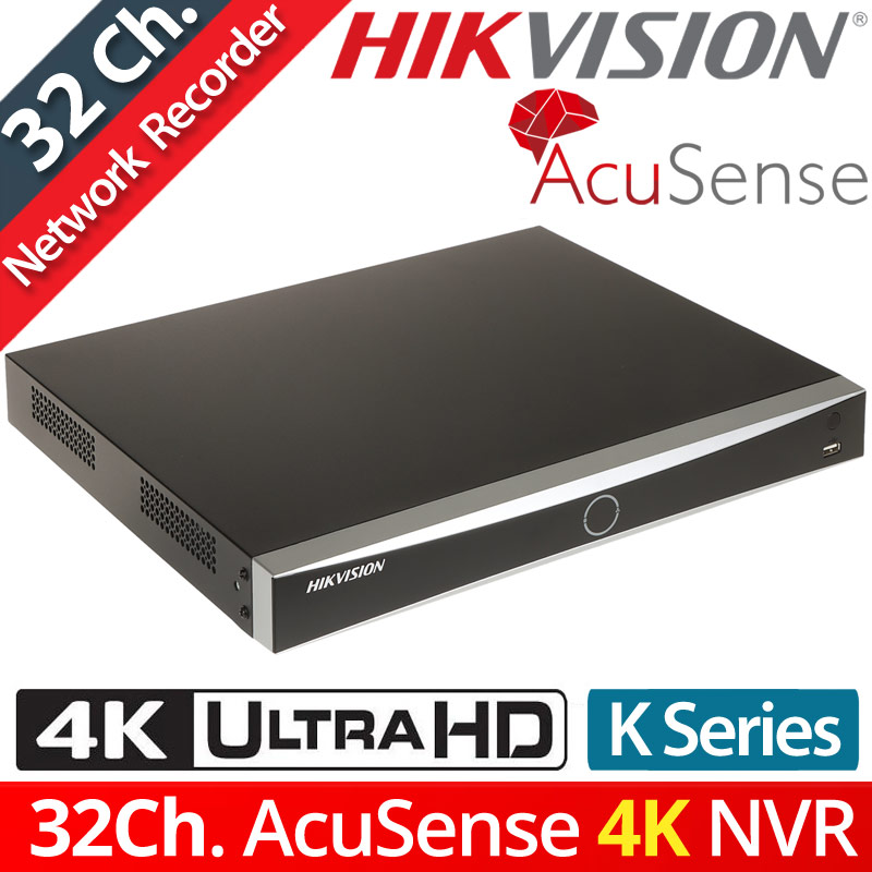 HIKVISION DS-7632NXI-K2(D) Δικτυακό Καταγραφικό NVR 32 IP Καμερών, Μέγιστη ανάλυση 4Κ, Τεχνολογία Acusence, Up to 12Mpixels