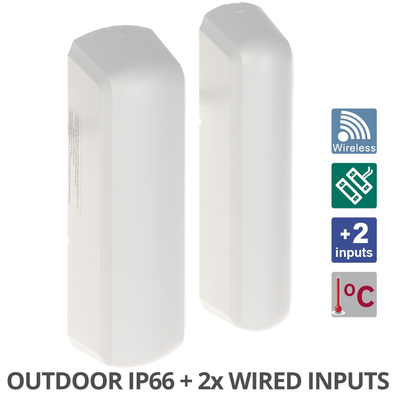 HIKVISION DS-PDMCX-E-WE - Αµφίδροµη Ασύρματη Μαγνητική Επαφή ΕΞΩΤΕΡΙΚΟΥ Χώρου IP66 με 2 εισόδους