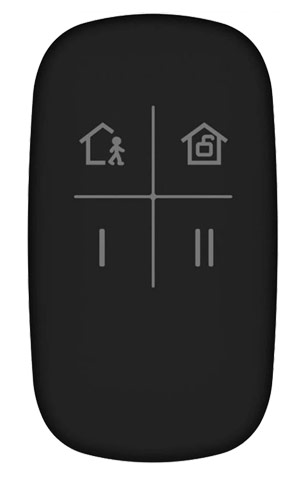 HIKVISION DS-PKF1-WE(B) BLACK - Αμφίδρομο ασύρματο τηλεχειριστήριο με 4 πλήκτρα, για πίνακες AX PRO (Μαύρο)