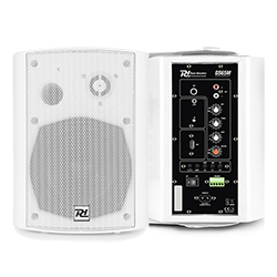 POWER DYNAMICS DS65MW Ζεύγος Αυτοενισχυόμενων ηχείων 6.5" 125W Bluetooth, Aux, Mic, USB/MP3 Λευκό 100.064