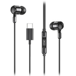 XO-EP81 BLACK Type-C Ενσύρματα in-ear Μεταλλικά Ακουστικά με Μικρόφωνο και Βύσμα USB-C, σε Μαύρο Χρώμα 