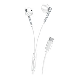 XO-EP66 WHITE Type-C Ενσύρματα Crescent Aκουστικά με Mικρόφωνο και Bύσμα USB-C, σε Λευκό Xρώμα 