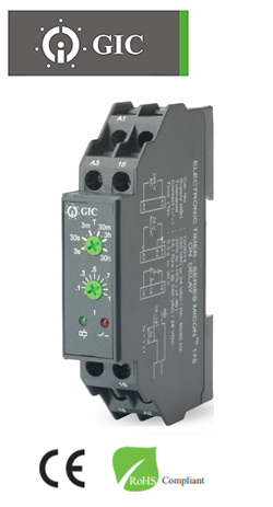 GIC 12ODT4 Relay Χρονικό DELAY ON Ράγας 240 VAC / 24 VAC/DC 17.5mm