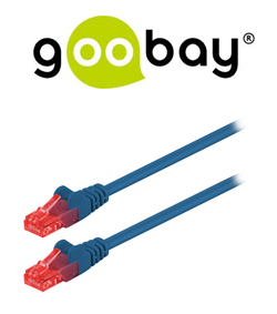GOOBAY 95247 Καλώδιο δικτύου U/UTP CAT6 patchcable 0.25m σε Μπλέ