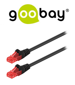 GOOBAY 95255 Καλώδιο δικτύου U/UTP CAT6 patchcable 0.25m σε Μαύρο
