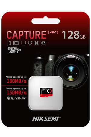 HIKSEMI HS-TF-E3/128G CAPTURE [4K] Κάρτα Μνήμης MicroSD 128GB 180MB/s, Class10 U3 V30
