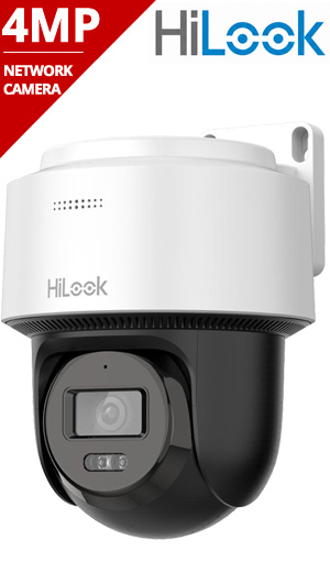 HiLook PTZ-N2C400M-DE 2.8mm 4MP Ενσύρματη Δικτυακή Mini PT IP Camera, Auto-Tracking Lite, Mic, Speaker, MicroSD, PoE, IP66