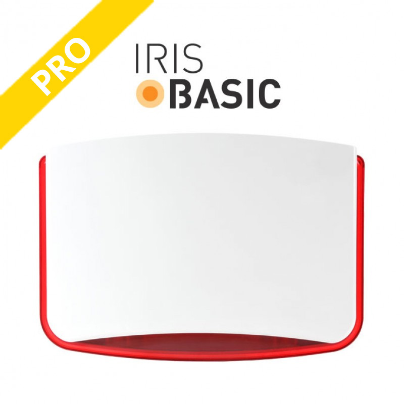 Sigma IRIS BASIC/R Αυτόνομη σειρήνα με LED Flash Κόκκινου χρώματος, ισχύς 122dB, με μεταλλικό καπάκι