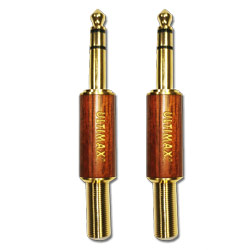 ULTIMAX JACK-0043 Σετ Επίχρυσο Καρφί 6.3m STEREO Αρσενικό Σετ 2τμχ