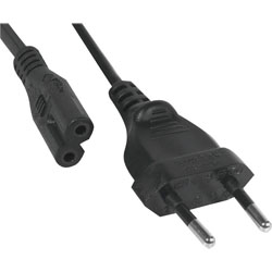 CABLE-0143 Καλώδιο τροφοδοσίας οχταράκι 2x0.75mm Μήκους 1.5m Μαύρο OUS 