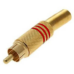 JT4026R Επίχρυσο RCA Αρσενικό 7mm Κόκκινο