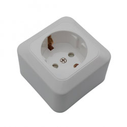 Mini Line U1231 Πρίζα Σούκο Εξωτερική Ασφαλείας | Επίτοιχη Πρίζα Ρεύματος Λευκή