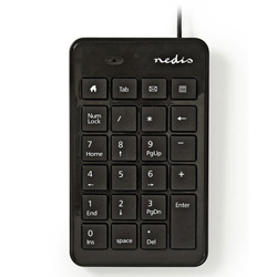 NEDIS KBNM100BK Ενσύρματο Αριθμητικό Πληκτρολόγιο USB